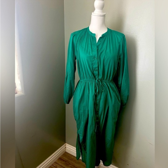 J. Crew Vibrant Green Long Sleeve Dress - Picture 2 of 7